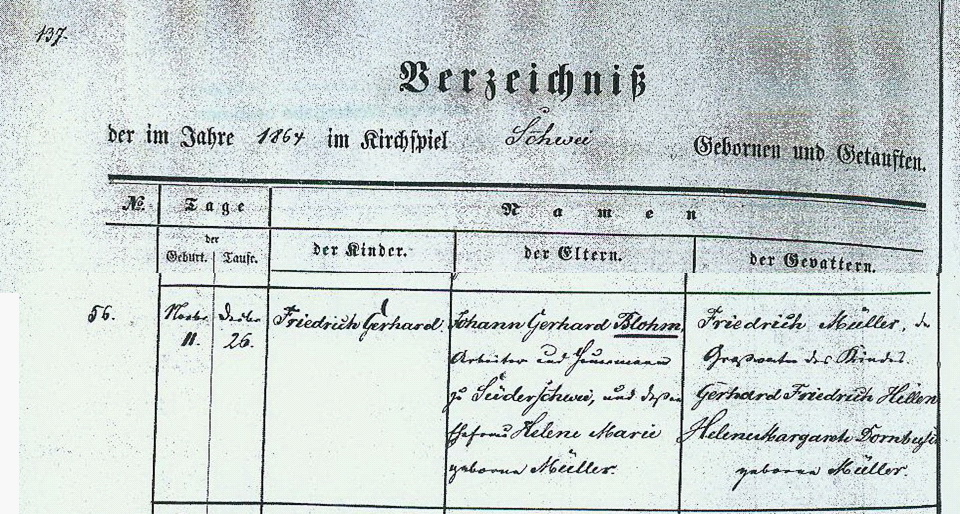 Blohm, Friedrich Gerhard (*1864)